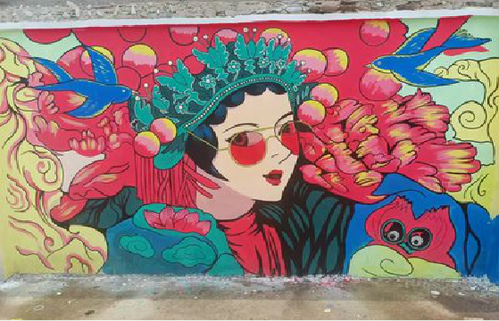  延长墙体彩绘-网红墙