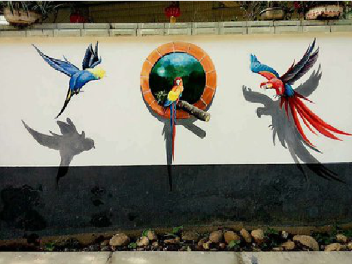  延长视觉错位-3D墙绘设计