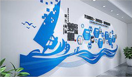 延长海浪主题文化墙如何设计？