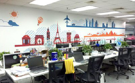  延长教你设计办公室墙绘的方法。