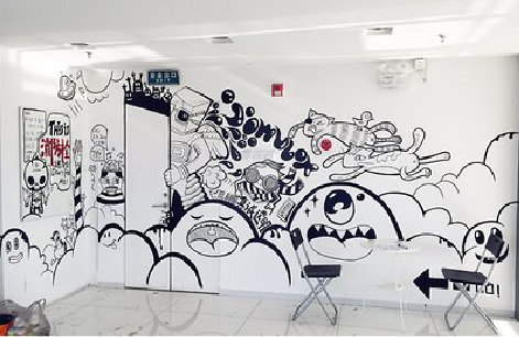  延长手绘墙并非传统涂鸦。